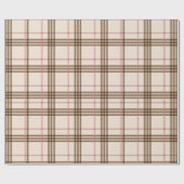 Cadeau Papier Tartan Brown Beige (Plat)