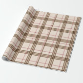 Cadeau Papier Tartan Brown Beige (Déroulé)