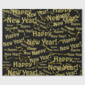 Cadeau papier texte or et noir (Plat)