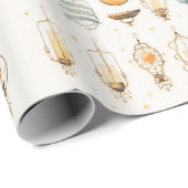 Cadeau Papier Tissu Boho Vintage (Coin rond)