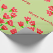 Cadeau Papier Tissu Fleur Rouge Plutôt (Coin)