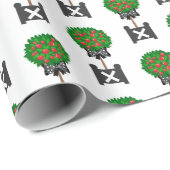 Cadeau Papier Tissu Noir Rouge Topieux (Coin rond)