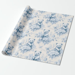 Cadeau Papier toilette français à motif floral et ours