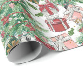 Cadeau Papier traditionnel/classique Arbre de Noël (Coin rond)