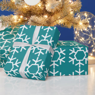 Cadeau Papier turquoise Chic Snowflake Wrapper