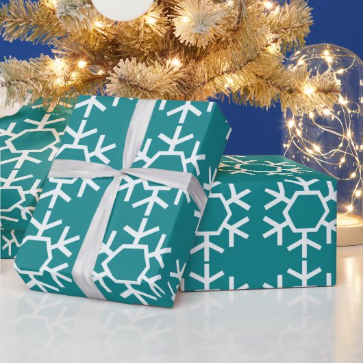 Cadeau Papier turquoise Chic Snowflake Wrapper (Vacances)