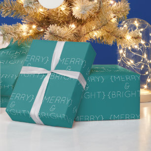 Cadeau Papier turquoise de merisier et d'emballage lumine
