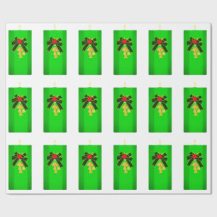 Cadeau Papier vert à bougie de Noël