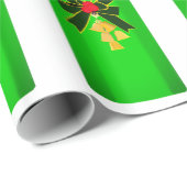 Cadeau Papier vert à bougie de Noël (Coin rond)