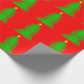 Cadeau Papier vert à enveloppement rouge de l'arbre de No (Coin)