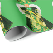 Cadeau Papier vert Angel (Coin rond)