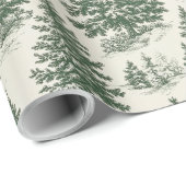 Cadeau Papier vert de Noël Toile de Noël (Coin rond)