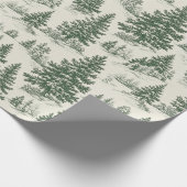 Cadeau Papier vert de Noël Toile de Noël (Coin)