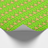 Cadeau papier vert étoile or (Coin)