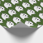 Cadeau Papier vert Motif Fantôme mignon (Coin)