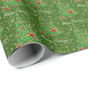 Cadeau Papier vert rouge Papier vert Arbre de Noël