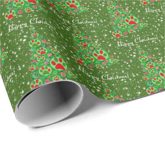 Cadeau Papier vert rouge Papier vert Arbre de Noël (Coin rond)