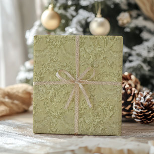 Cadeau Papier vert Vintage traditionnel à enveloppement d