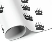 Cadeau Papier vieil imprimé noir Pointes d'ours (Coin rond)