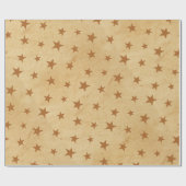 Cadeau Papier vintage avec étoiles, brun (Plat)