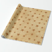 Cadeau Papier vintage avec étoiles, brun (Déroulé)