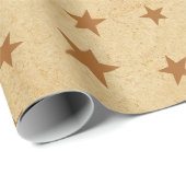 Cadeau Papier vintage avec étoiles, brun (Coin rond)