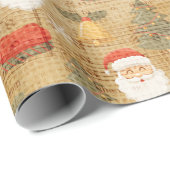 Cadeau Papier Vintage de Noël Papier à envelopper (Coin rond)