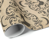 Cadeau PAPIER vintage Halloween WRAPPING Witch (Coin rond)