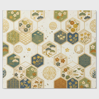 Cadeau Papier Washi Japonais Motif Hexagone | Sans Coutur