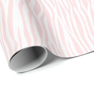 Cadeau Papier Zèbre rose blanc