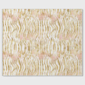 Cadeau Papier Zèbre rose or (Plat)