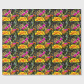 Cadeau Papillon Monarque sur papier d'emballage marigold  (Plat)