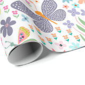 Cadeau Papillons colorés enveloppant du papier (Coin rond)