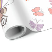 Cadeau papillons enveloppant du papier (Coin rond)