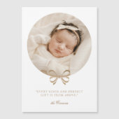 Cadeau parfait Faire-part de naissance blanc et or (Devant)