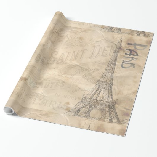 Cadeau Paris 1A-1B Options d'image Papier à envelopper (Déroulé)