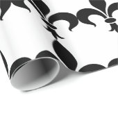 Cadeau Paris Thème Fleur de Lis Papier à enveloppement (Coin rond)