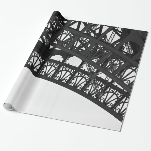 Cadeau Paris Tour Eiffel Papier noir et blanc (Déroulé)