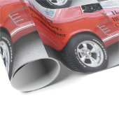 Cadeau Parrain, cru d'anniversaire, mustang, papier de (Coin rond)