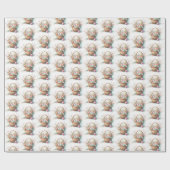 Cadeau Pastel Aquarelle Pâques Papier à envelopper (Plat)