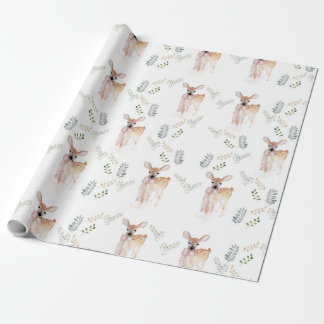 Cadeau Pastel Christmas Cute Deer Papier d'enveloppement