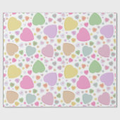 Cadeau Pastel Coeurs de bonbons Papier d'enveloppement de (Plat)