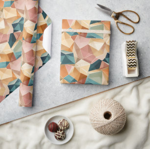 Cadeau Pastel Géométrique Pop Rouleau de papier d'embal