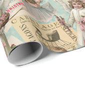 Cadeau Pastel Green Victorian Papier d'enveloppement de N (Coin rond)