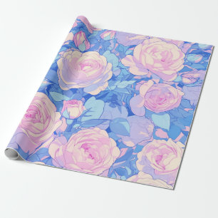 Cadeau Pastel Lofi papier d'enveloppement floral