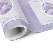 Cadeau Pastel Purple Iris Papier d'enveloppement de la fê (Coin rond)