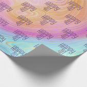 Cadeau Pastel Rainbow Swirl 40e Anniversaire Papier d'env (Coin)