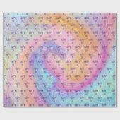Cadeau Pastel Rainbow Swirl 70e Anniversaire Papier d'env (Plat)