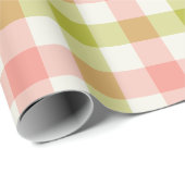 Cadeau Pastèque Gingham - Papier d'emballage (Coin rond)
