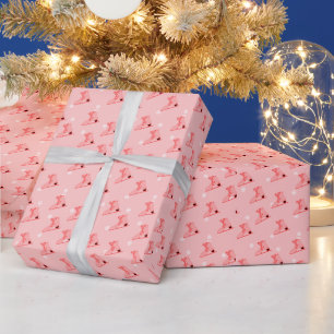 Cadeau Patins à glace Papier d'enveloppement rose